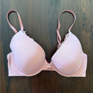 True And Co Nude Madison Lace Plunge Bra Size 34C